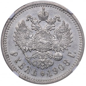 Russia Rouble 1908 ЭБ - NGC AU Details