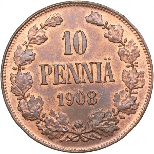 Russia - Grand Duchy of Finland 10 penniä 1908