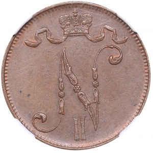 Russia - Grand Duchy of Finland 5 penniä 1911 - NGC MS 63 BN