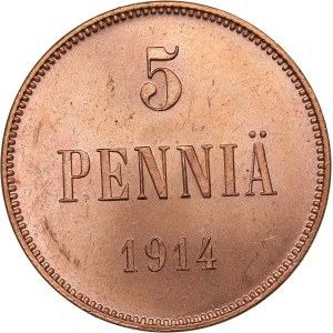 Russia - Grand Duchy of Finland 5 penniä 1914