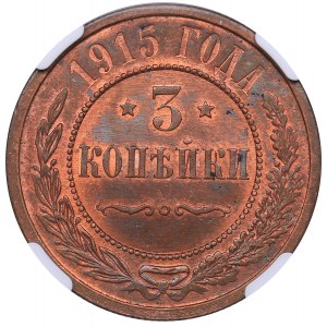 Russia 3 kopecks 1915 - NGC MS 65 RB