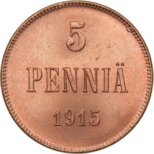 Russia - Grand Duchy of Finland 5 penniä 1915