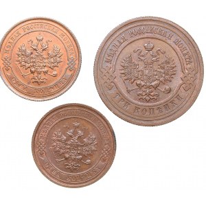 Russia 3 kopecks 1915; 1 kopek 1914, 1915 (3)