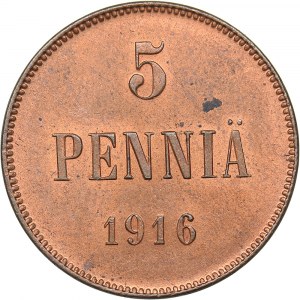 Russia - Grand Duchy of Finland 5 penniä 1916