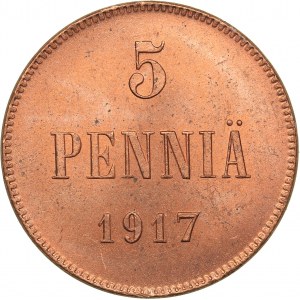 Russia - Grand Duchy of Finland 5 penniä 1917
