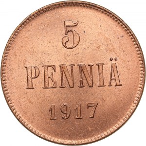 Russia - Grand Duchy of Finland 5 penniä 1917