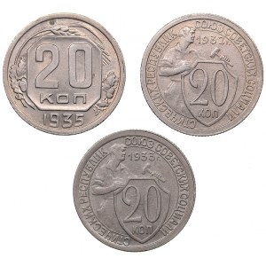 Russia - USSR 20 kopek 1932, 1933, 1935 (3)
