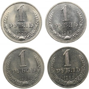 Russia - USSR Rouble 1987, 1988, 1989, 1990 (4)