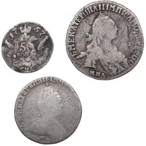 Russia 15 kopecks 17??; Grivennik 1785, 5 kopeks 1757 (3)