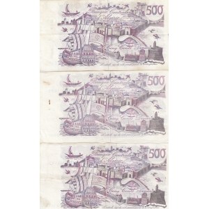 Algeria 500 dinars 1970 (3 pcs)