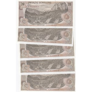 Austria 20 shillings 1967 (5 pcs)