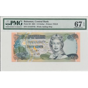 Bahamas 1/2 dollars 2001 - PMG 67 EPQ