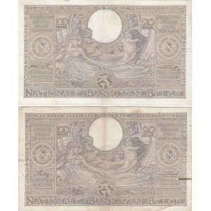 Belgium 100 francs=20 belgas 1935 & 1936