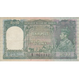 Burma 10 rupees 1938