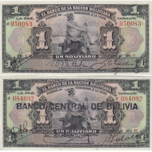 Bolivia 1 bolivano 1911 & 1929