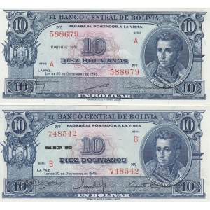 Bolivia 10 bolivanos 1945 (1952) (2)