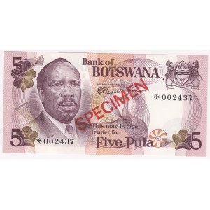 Botswana 5 pula 1979 - Specimen