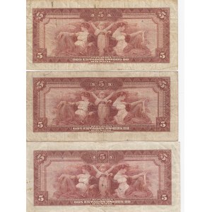 Brazil 5 mil reis 1925 (3 pcs)