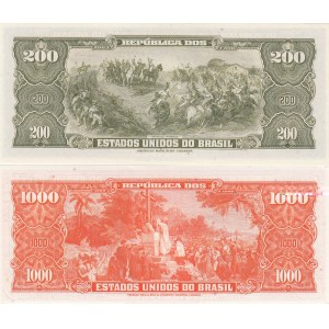 Brazil 200 cruzeiros 1964 & 1000 cruzeiros 1963