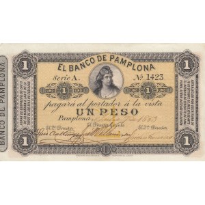 Colombia 1 peso 1883 Pamplona