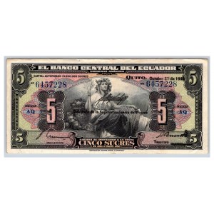 Ecuador 5 sucres 1938