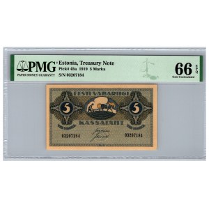 Estonia 5 marka 1919 - PMG 66 EPQ