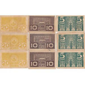 Estonia 5,10,20 penni 1919 (3 sets)
