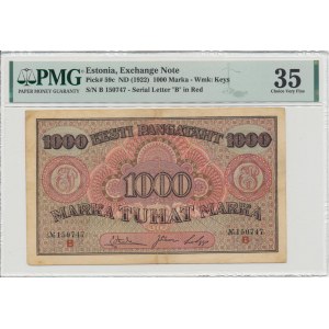 Estonia 1000 marka 1922 B - PMG 35