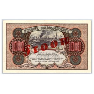 Estonia 1000 marka 1922 D - SPECIMEN