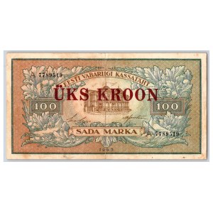 Estonia 1 kroon on 100 marka 1923 (1928)