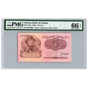 Estonia 5 krooni 1929 - PMG 66 EPQ