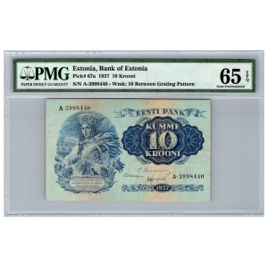Estonia 10 krooni 1937 - PMG 65 EPQ