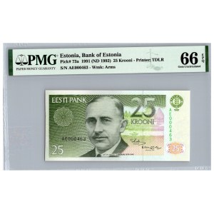 Estonia 25 krooni 1991 - PMG 66 EPQ