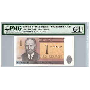 Estonia 1 kroon 1992 - PMG 64 EPQ