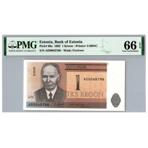 Estonia 1 kroon 1992 - PMG 66 EPQ