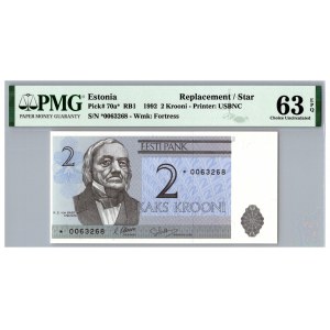 Estonia 2 krooni 1992 - PMG 63 EPQ