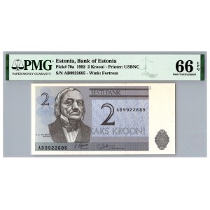 Estonia 2 krooni 1992 - PMG 66 EPQ