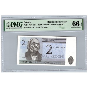 Estonia 2 krooni 1992 - PMG 66 EPQ