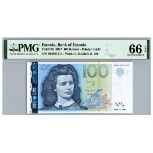 Estonia 100 krooni 2007 - PMG 66 EPQ