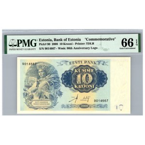 Estonia 100 krooni 2008 - PMG 66 EPQ  - COMMEMORATIVE