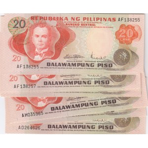 Philippines 20 piso 1970's (19 pcs)