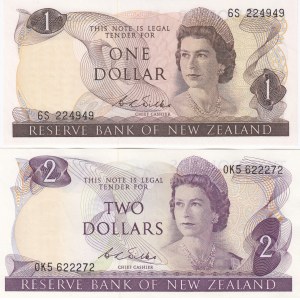 New Zealand 1 & 2 dollars 1968