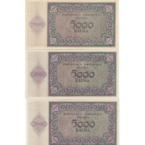 Croatia 5000 kuna 1943 (3 pcs)