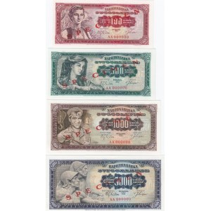 Yugoslavia 100-500 dinars 1963 specimens (4 pcs)