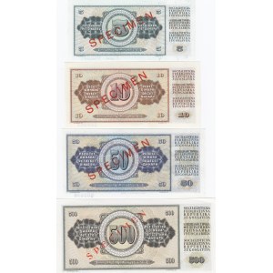 Yugoslavia 5-100 dinars 1968 specimens (4 pcs)