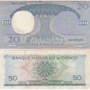 Congo Democratic Republic 20 & 50 francs 1962