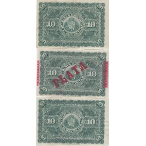 Cuba 10 pesos 1896 (3 pcs)