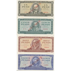 Cuba 1-20 pesos 1964 specimens (4 pcs)