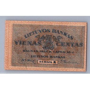Lithuania 1 centas 1922 K