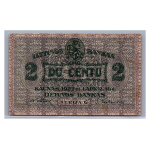 Lithuania 2 centu 1922 G